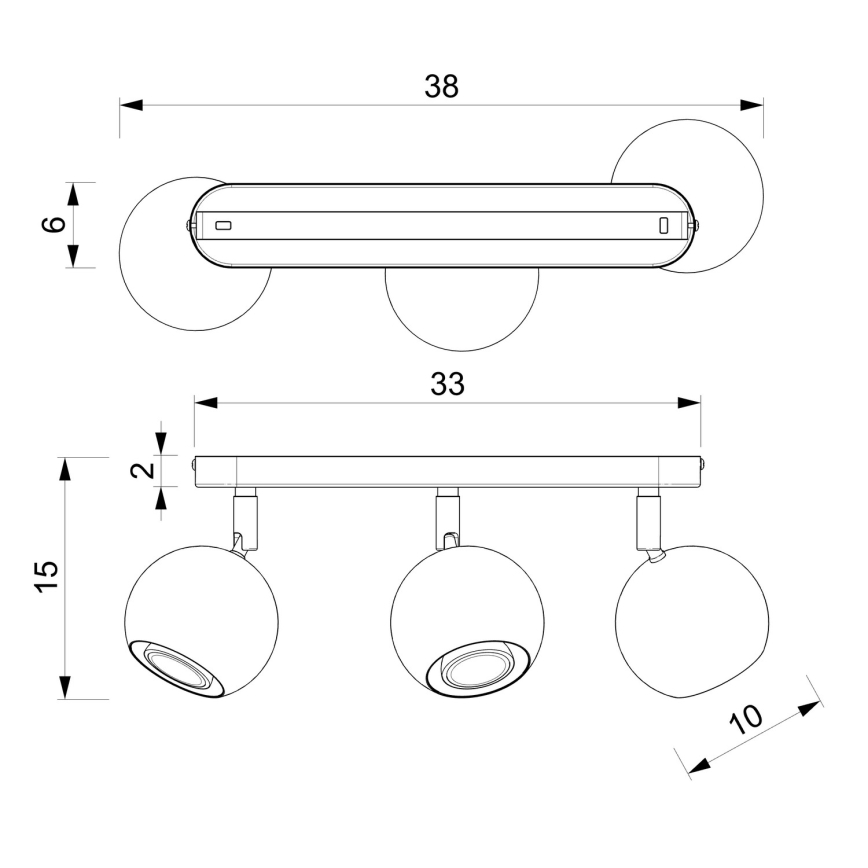Kohdevalo COMET 3xGU10/8W/230V valkoinen/kiiltävä kromi