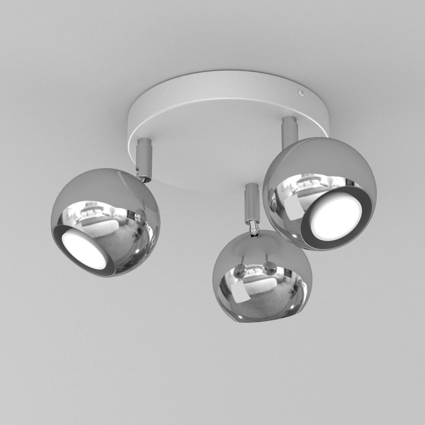 Kohdevalo COMET 3xGU10/8W/230V valkoinen/kiiltävä kromi