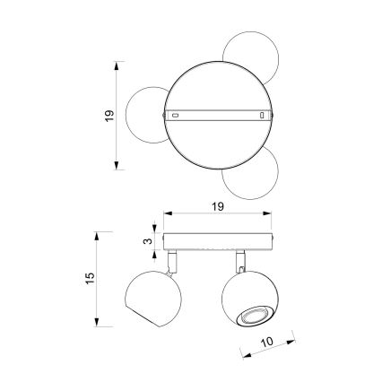 Kohdevalo COMET 3xGU10/8W/230V valkoinen/kiiltävä kromi
