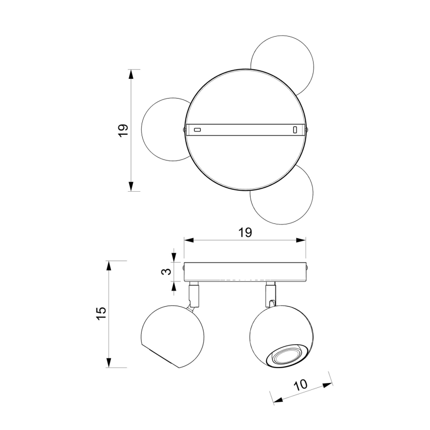 Kohdevalo COMET 3xGU10/8W/230V valkoinen/kiiltävä kromi