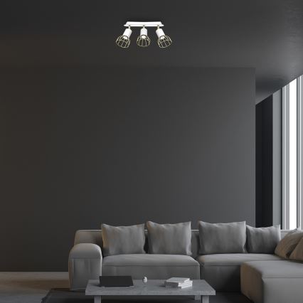 Kohdevalo DANTE 3xGU10/25W/230V valkoinen/kulta