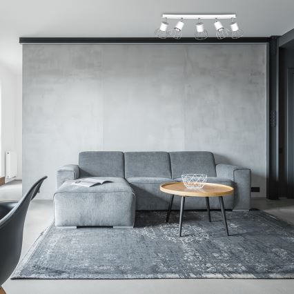 Kohdevalo DANTE 5xGU10/25W/230V valkoinen/kiiltävä kromi