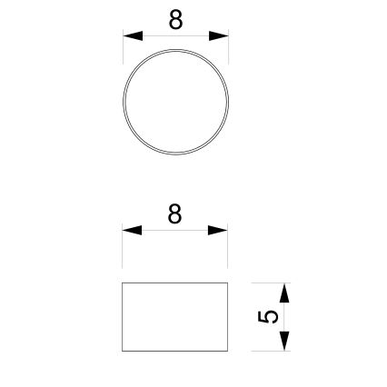 Kohdevalo DIXIE 1xGX53/11W/230V musta