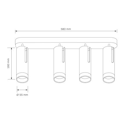 Kohdevalo FADO 4xGU10/10W/230V valkoinen