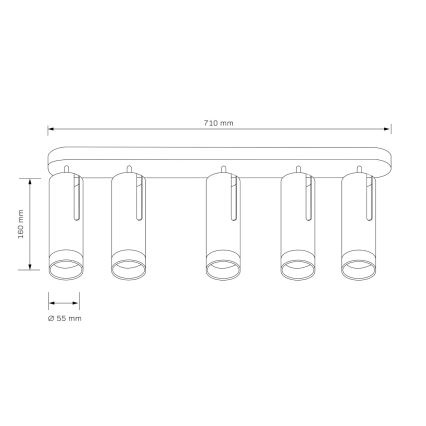 Kohdevalo FADO 5xGU10/10W/230V valkoinen