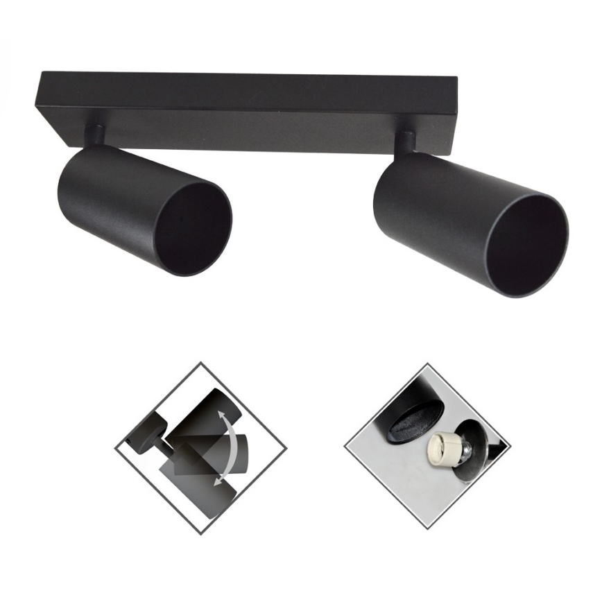 Kohdevalo FARGO 2xGU10/30W/230V musta