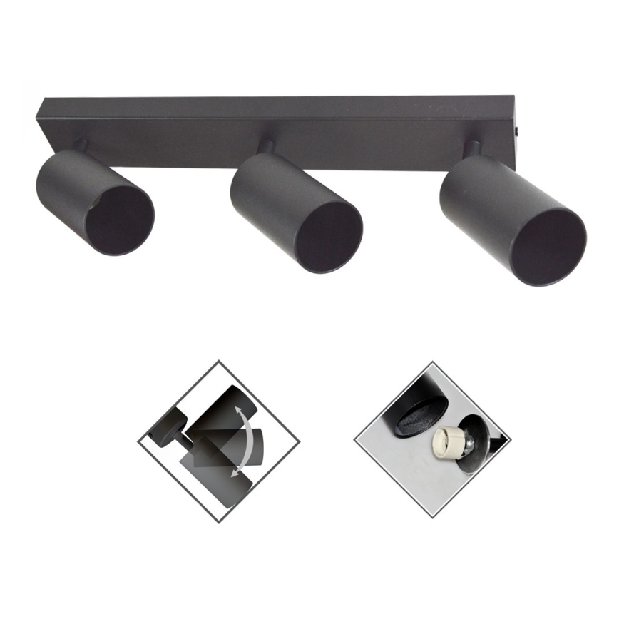 Kohdevalo FARGO 3xGU10/30W/230V musta