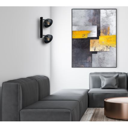 Kohdevalo FAUN 2xE27/60W/230V musta