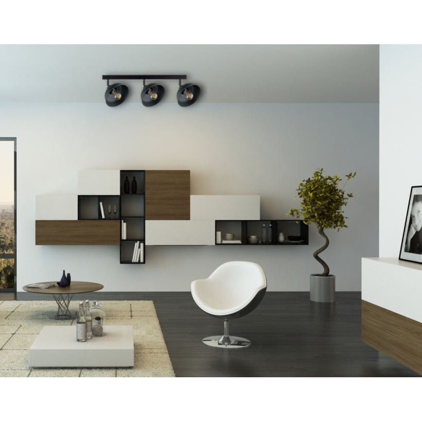 Kohdevalo FAUN 3xE27/60W/230V musta