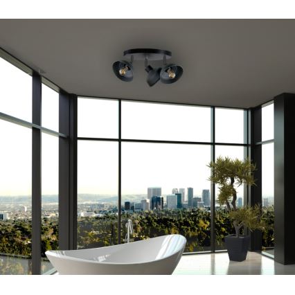 Kohdevalo FAUN 3xE27/60W/230V musta