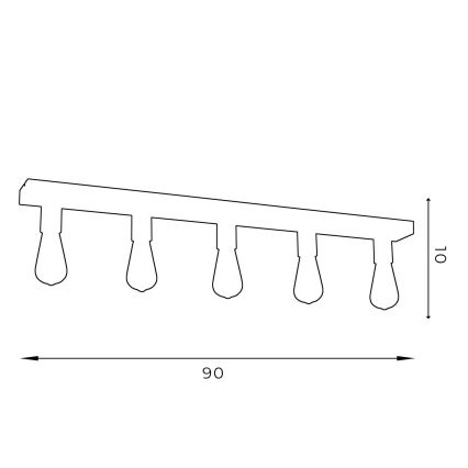 Kohdevalo FILO 5xE27/60W/230V musta/kulta