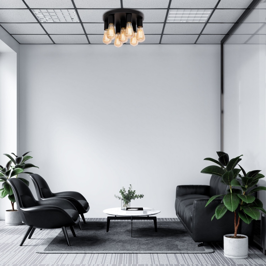 Kohdevalo FILO 7xE27/60W/230V musta