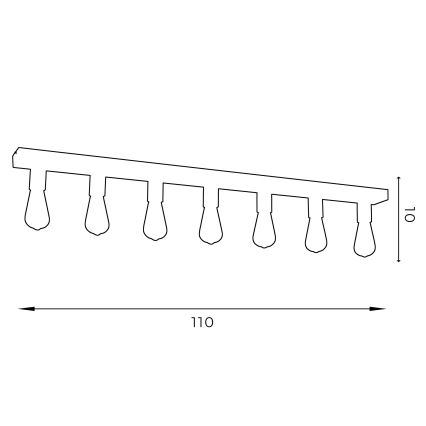Kohdevalo FILO 7xE27/60W/230V musta/kulta