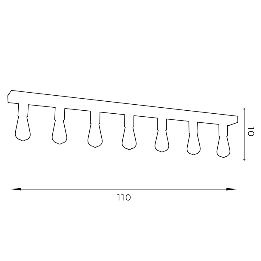 Kohdevalo FILO 7xE27/60W/230V musta/kulta