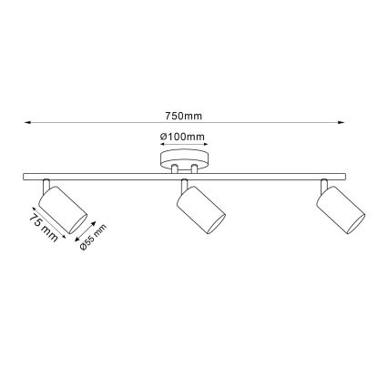 Kohdevalo GOLDI 3xGU10/10W/230V kulta