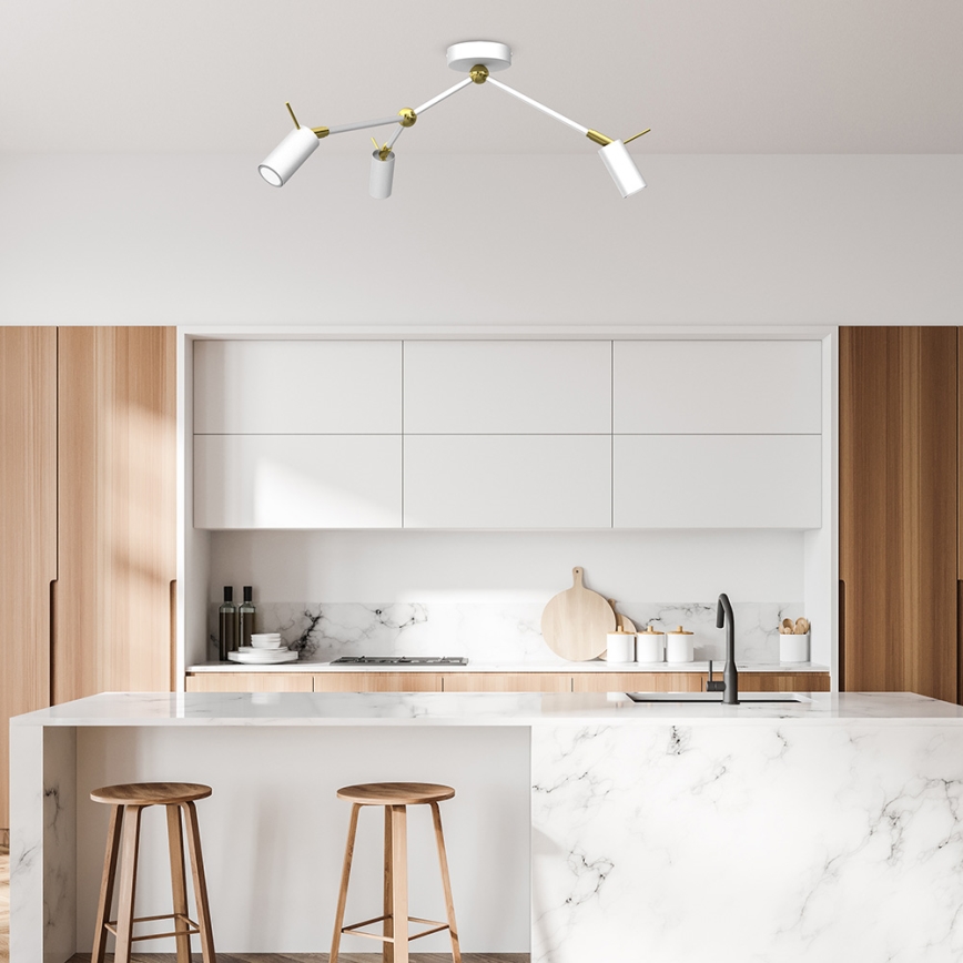 Kohdevalo IRIS 3xGU10/MR11/40W/230V valkoinen/kulta