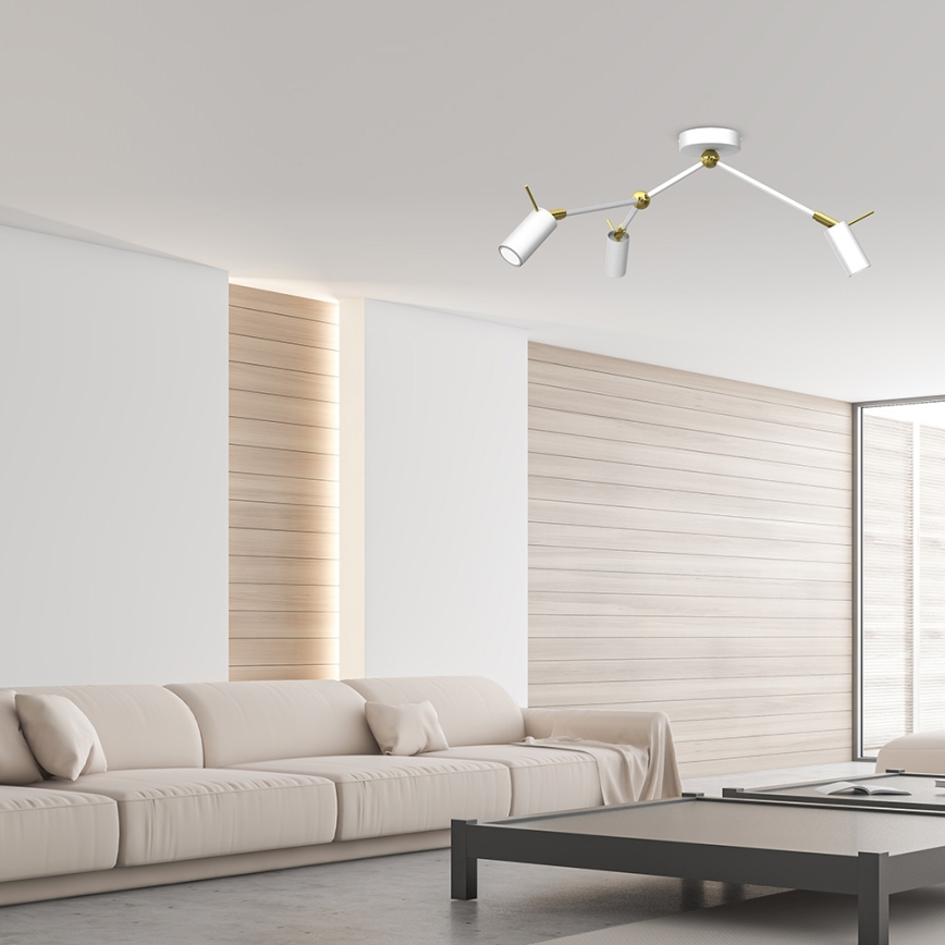 Kohdevalo IRIS 3xGU10/MR11/40W/230V valkoinen/kulta