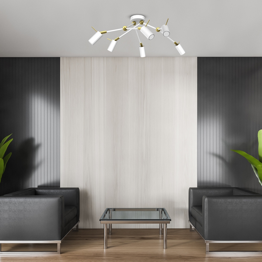 Kohdevalo IRIS 6xGU10/MR11/40W/230V valkoinen/kulta