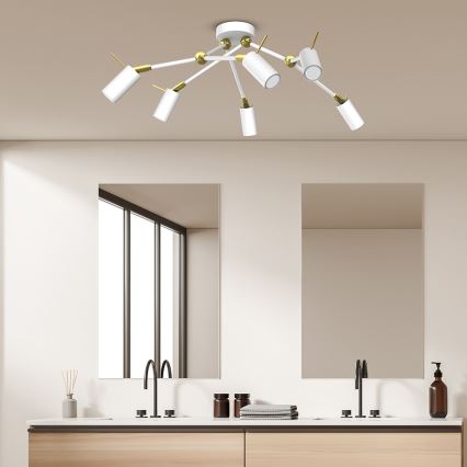 Kohdevalo IRIS 6xGU10/MR11/40W/230V valkoinen/kulta