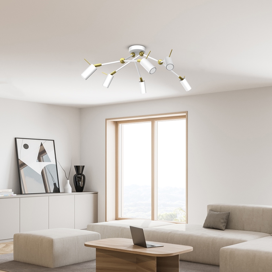 Kohdevalo IRIS 6xGU10/MR11/40W/230V valkoinen/kulta