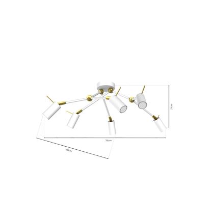 Kohdevalo IRIS 6xGU10/MR11/40W/230V valkoinen/kulta