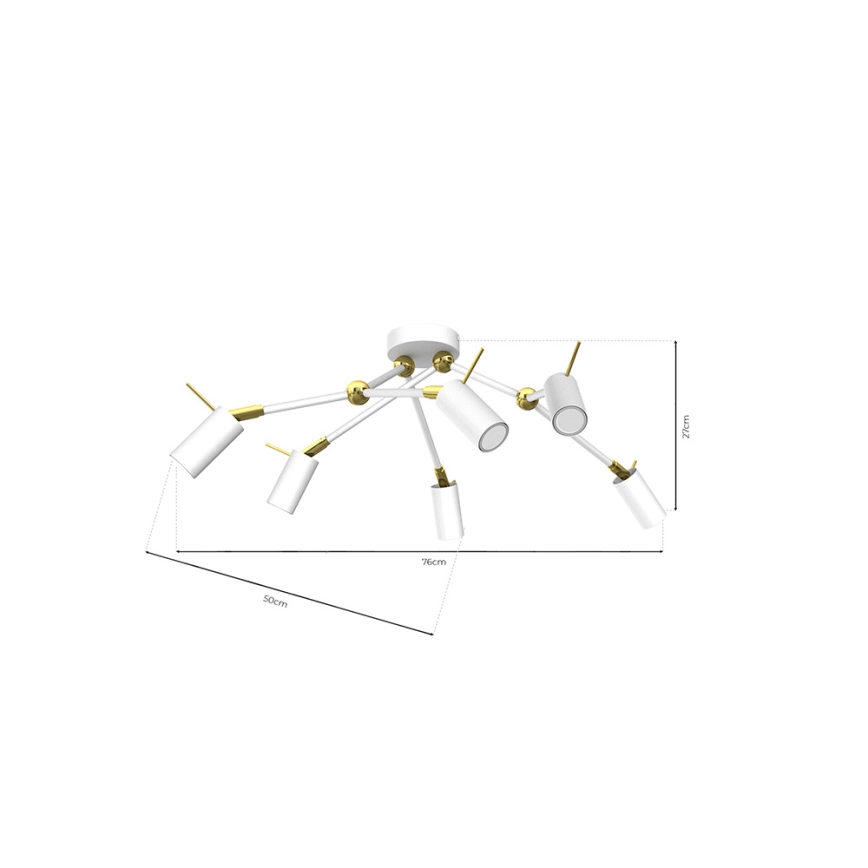 Kohdevalo IRIS 6xGU10/MR11/40W/230V valkoinen/kulta