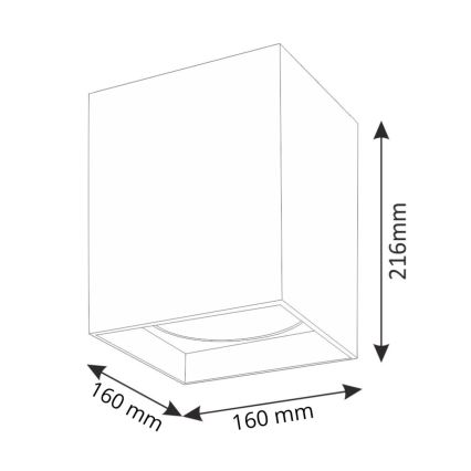 Kohdevalo JUPITER 1xE27/20W/230V 16x16 cm musta