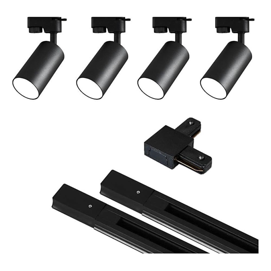 Kohdevalo kiskojärjestelmään 4xGU10/25W/230V 2 m musta