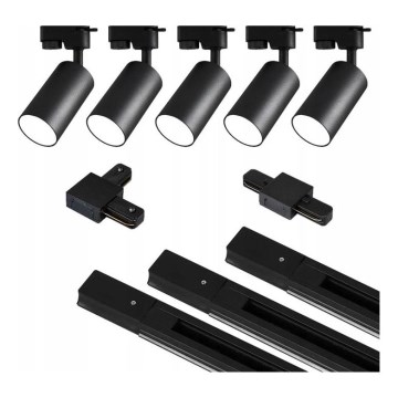 Kohdevalo kiskojärjestelmään 5xGU10/25W/230V 3 m musta