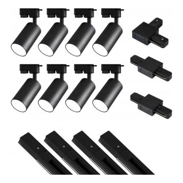 Kohdevalo kiskojärjestelmään 8xGU10/25W/230V 4 m musta