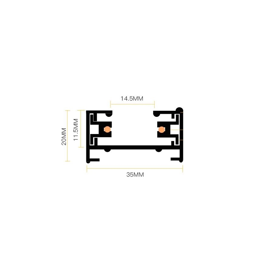 Kohdevalo kiskojärjestelmään 8xGU10/25W/230V 4 m musta