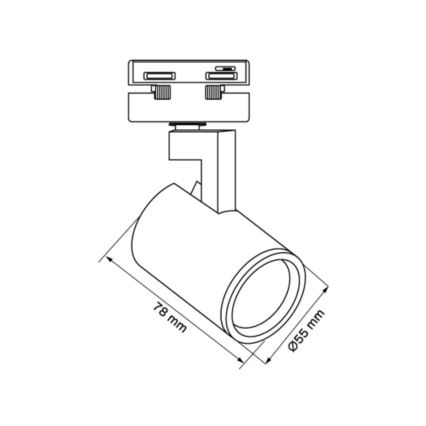 Kohdevalo kiskojärjestelmään LYNX 1xGU10/10W/230V musta