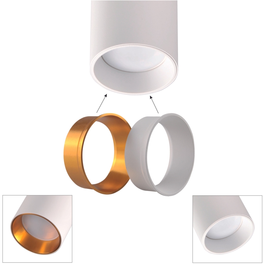 Kohdevalo kiskojärjestelmään MARIBEL 3xGU10/10W/230V +1 m kisko systeemi valkoinen