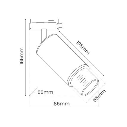 Kohdevalo kiskojärjestelmään MICA 1xGU10/25W/230V 1-vaiheinen valkoinen