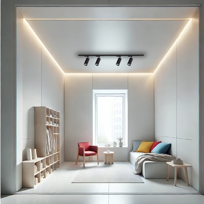 Kohdevalo kiskojärjestelmään MICA 4xGU10/10W/230V musta