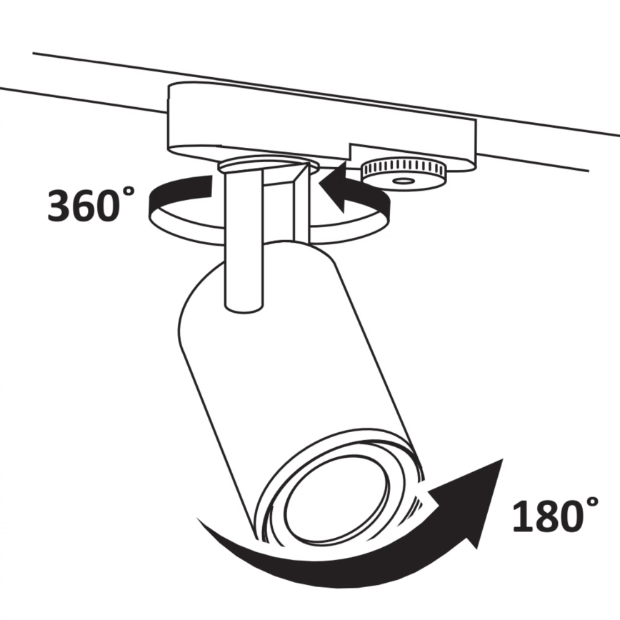 Kohdevalo kiskojärjestelmään MINOR 1xGU10/10W/230V musta