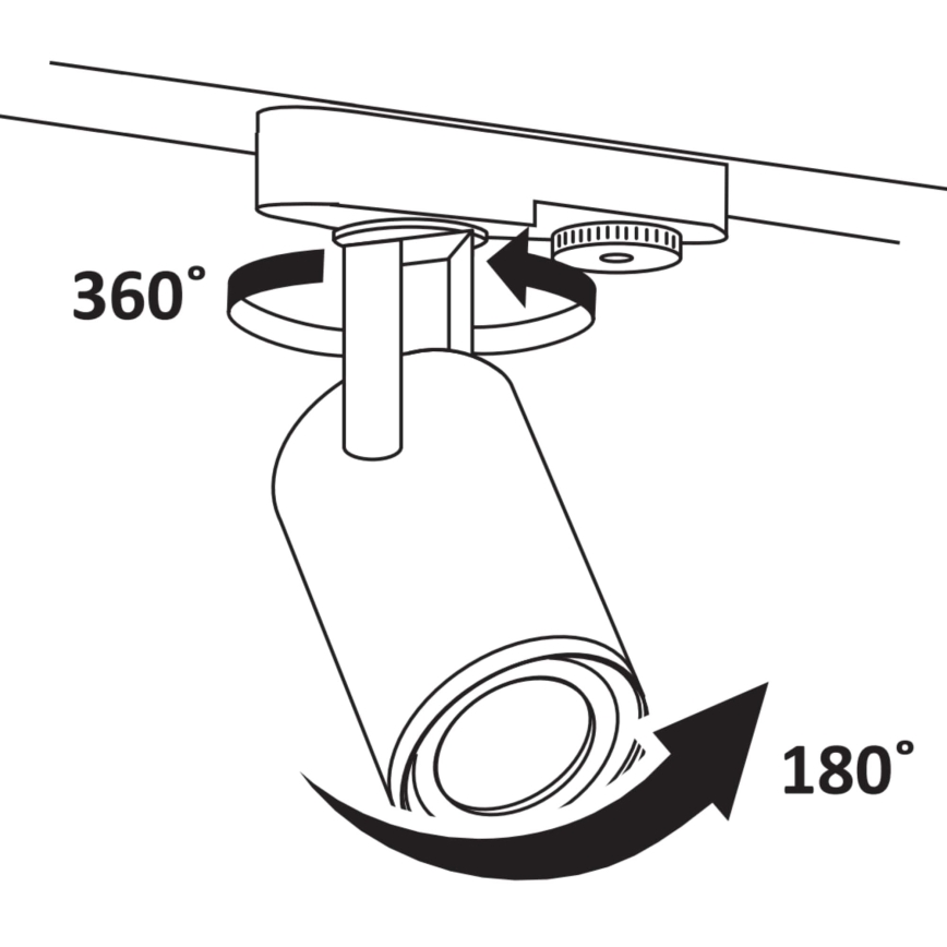 Kohdevalo kiskojärjestelmään MINOR 3xGU10/10W/230V + 1 m kisko systeemi musta