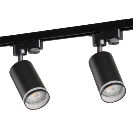 Kohdevalo kiskojärjestelmään PARIISI 3xGU10/10W/230V + 1 m kisko systeemi musta