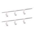 Kohdevalo kiskojärjestelmään PARIISI 6xGU10/10W/230V + 2x1 m kisko systeemi valkoinen