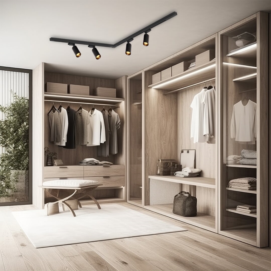 Kohdevalo kiskojärjestelmään PIPE 4xGU10/10W/230V musta