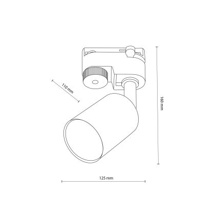 Kohdevalo kiskojärjestelmään TOP 1xGU10/10W/230V kulta/musta