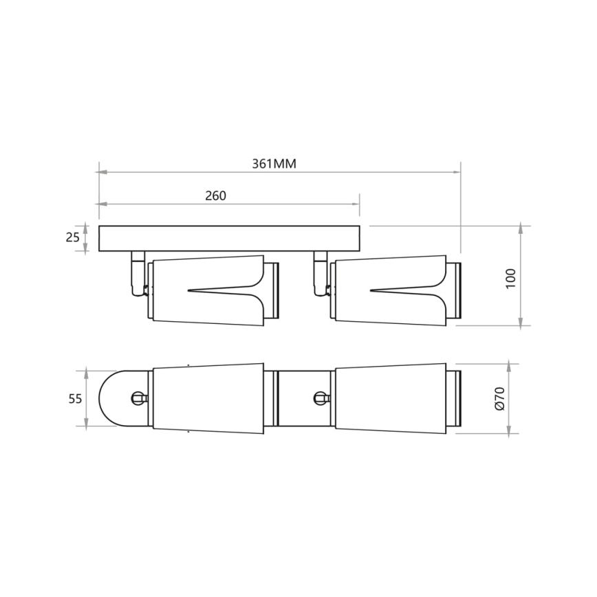 Kohdevalo KUKKA 2xGU10/8W/230V musta