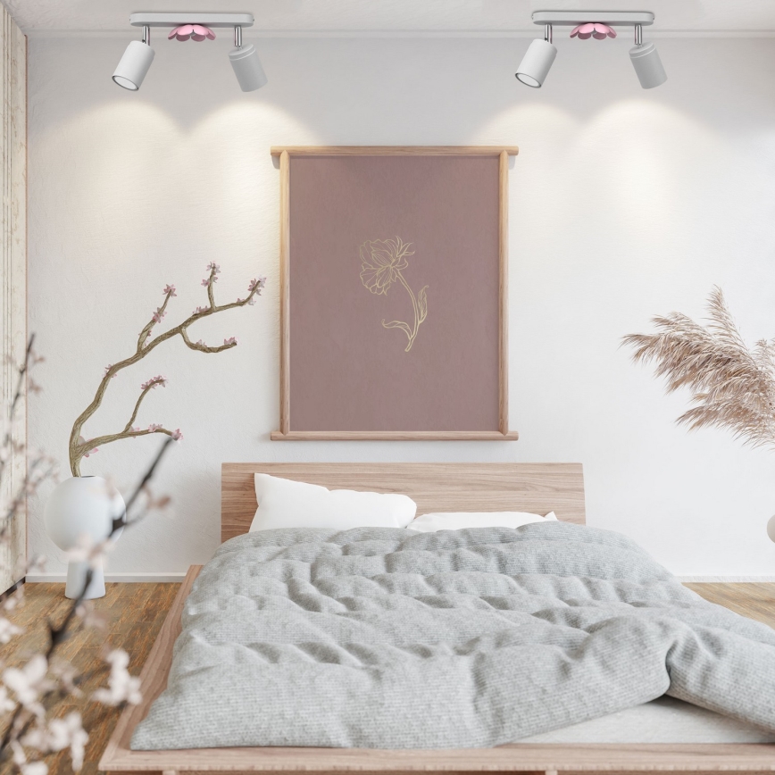 Kohdevalo KUKKA 2xGU10/8W/230V valkoinen