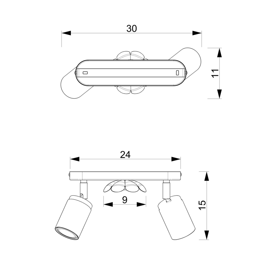 Kohdevalo KUKKA 2xGU10/8W/230V valkoinen