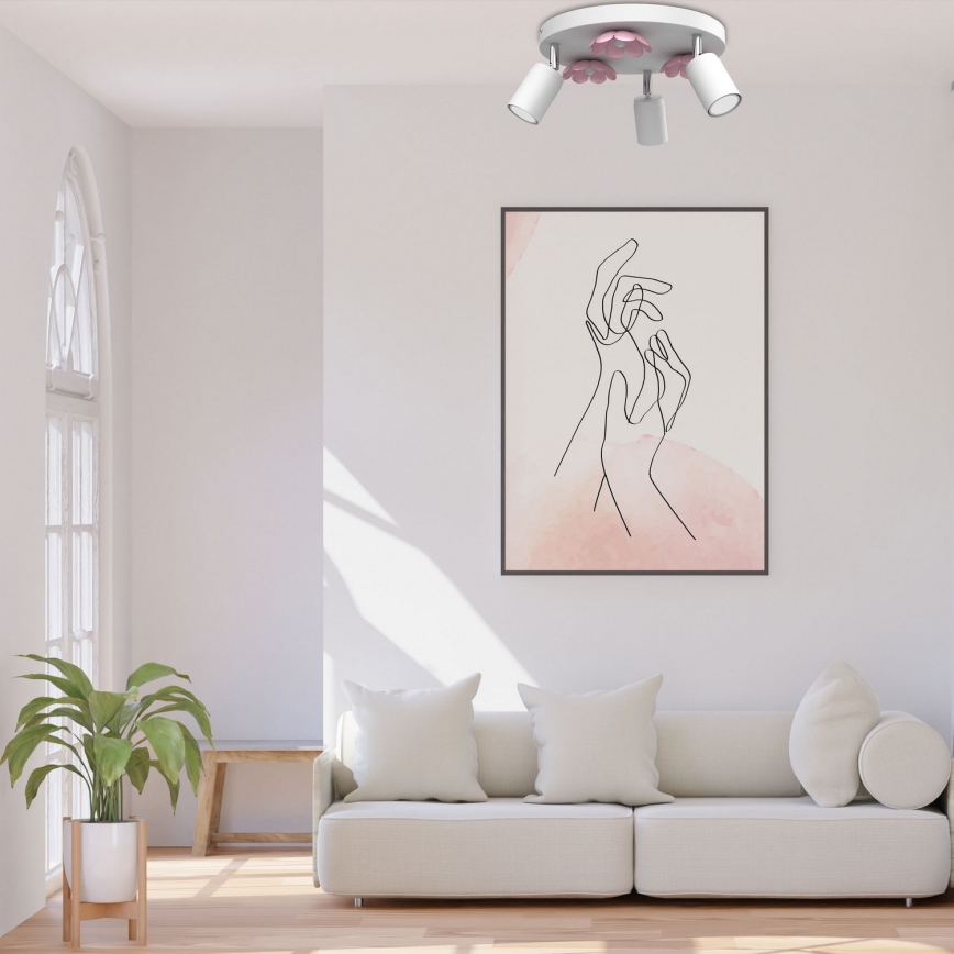 Kohdevalo KUKKA 3xGU10/8W/230V valkoinen