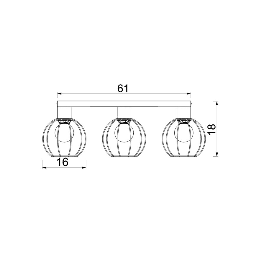 Kohdevalo LAPS 3xE27/15W/230V musta