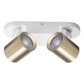 Kohdevalo LAURIN 2xGU10/10W/230V messinki/valkoinen