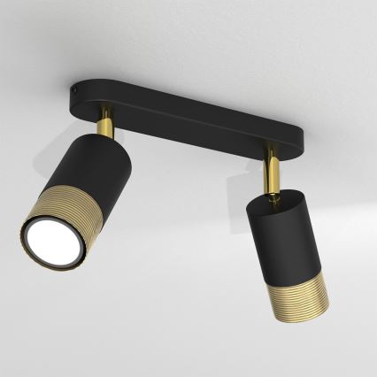 Kohdevalo LINK 2xGU10/8W/230V musta/messinki