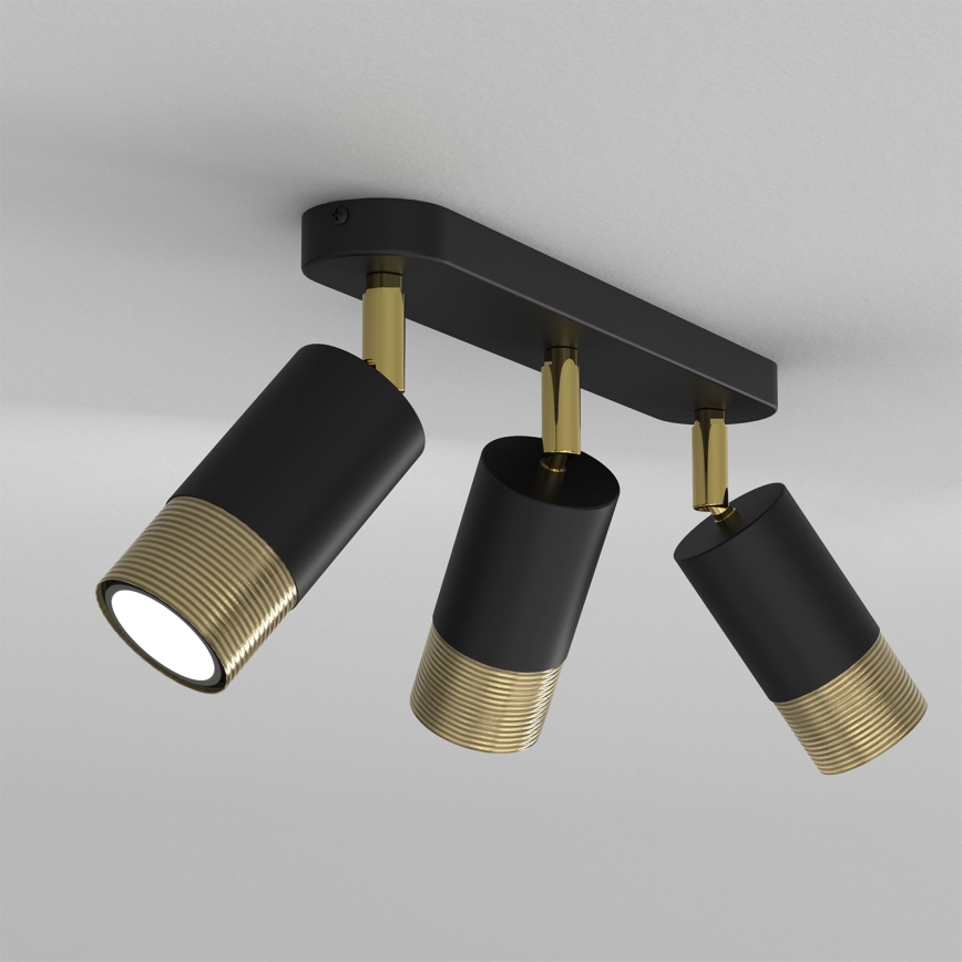 Kohdevalo LINK 3xGU10/8W/230V musta/messinki