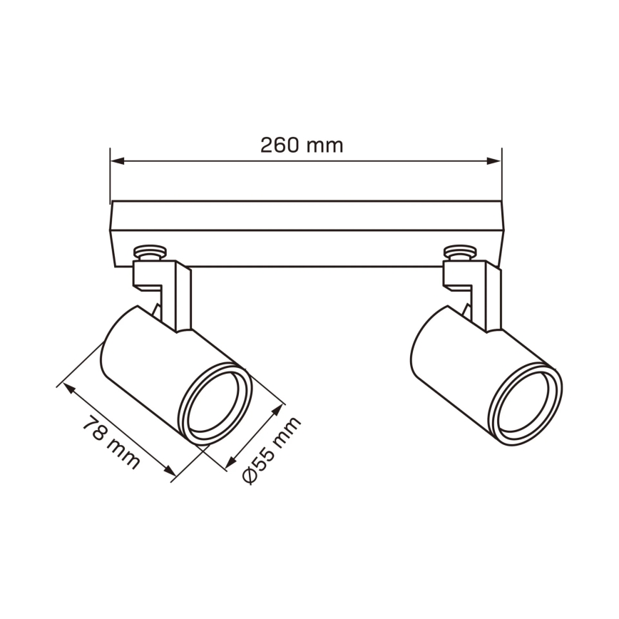 Kohdevalo LYNX 2xGU10/10W/230V musta
